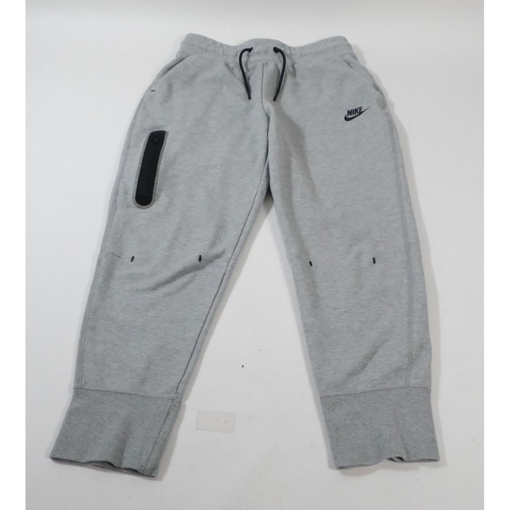 Nike Joggers Kids L Gray Tech Fleece Athletic Tapered Sweatpants Side Zip Pocket